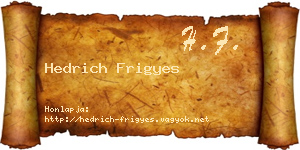Hedrich Frigyes névjegykártya